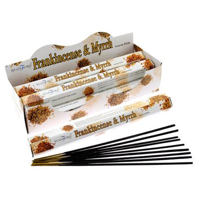 Frankincense & Myrrh Incense Sticks Hexagonal Pack Stamford Box Of Six Spec...
